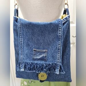 Denim Fringe Crossbody Shoulder Bag